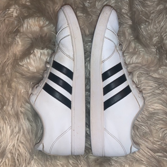 Adidas Grand Court Sneakers White w/ Black Stripes Unisex Mens Size 7 Womens 9 - Picture 4 of 16